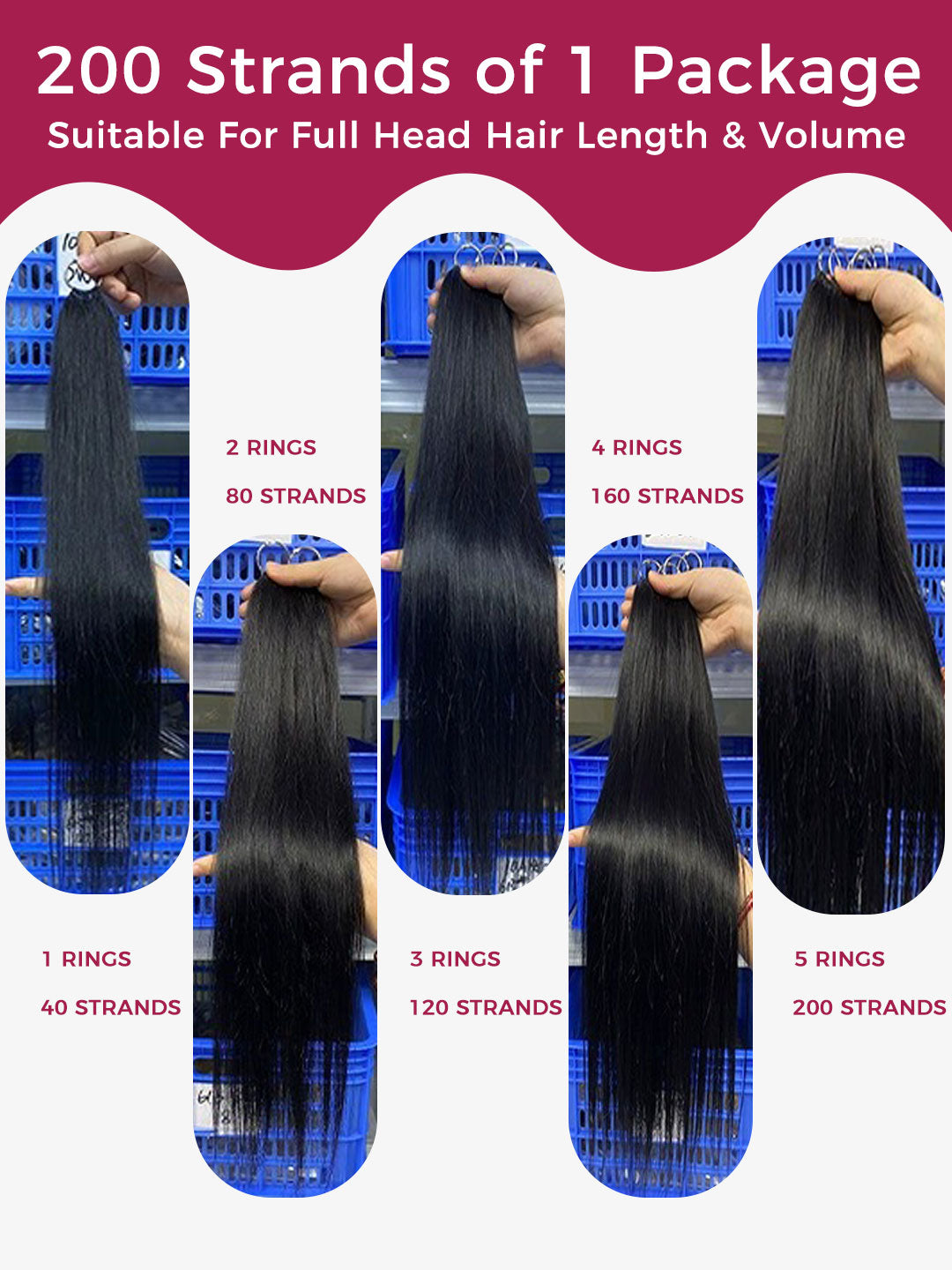 200 strands of feather hair extensions