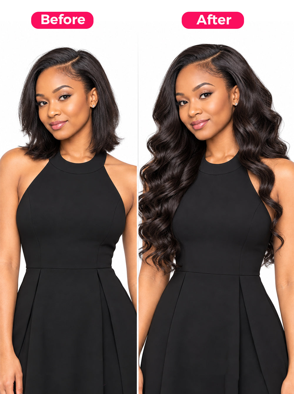 loose_wave_human_hair_bundle_before_and_after