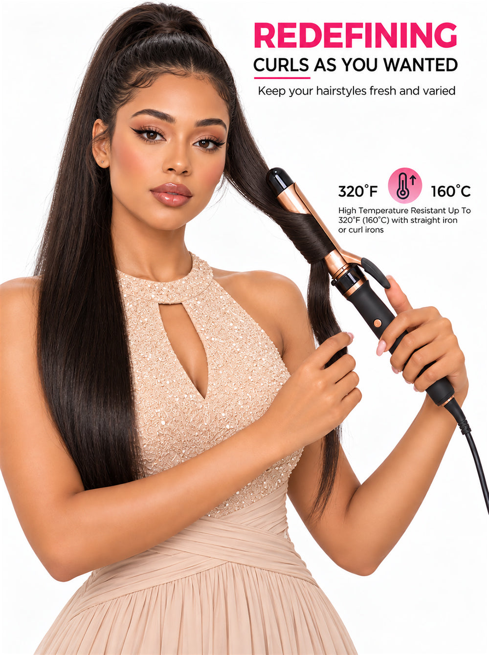 natural_straight_human_hair_drawstring ponytail​